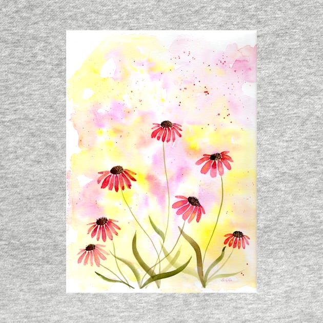 Coneflower Watercolor Illustration 2 by Sandraartist